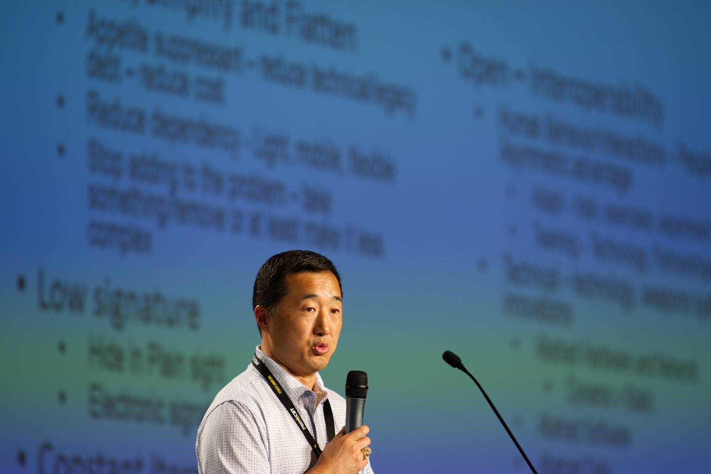 Young Bang, the principal deputy assistant secretary of the Army for acquisition, logistics and technology, speaks May 25, 2023, in Philadelphia at the service's Technical Exchange Meeting X.