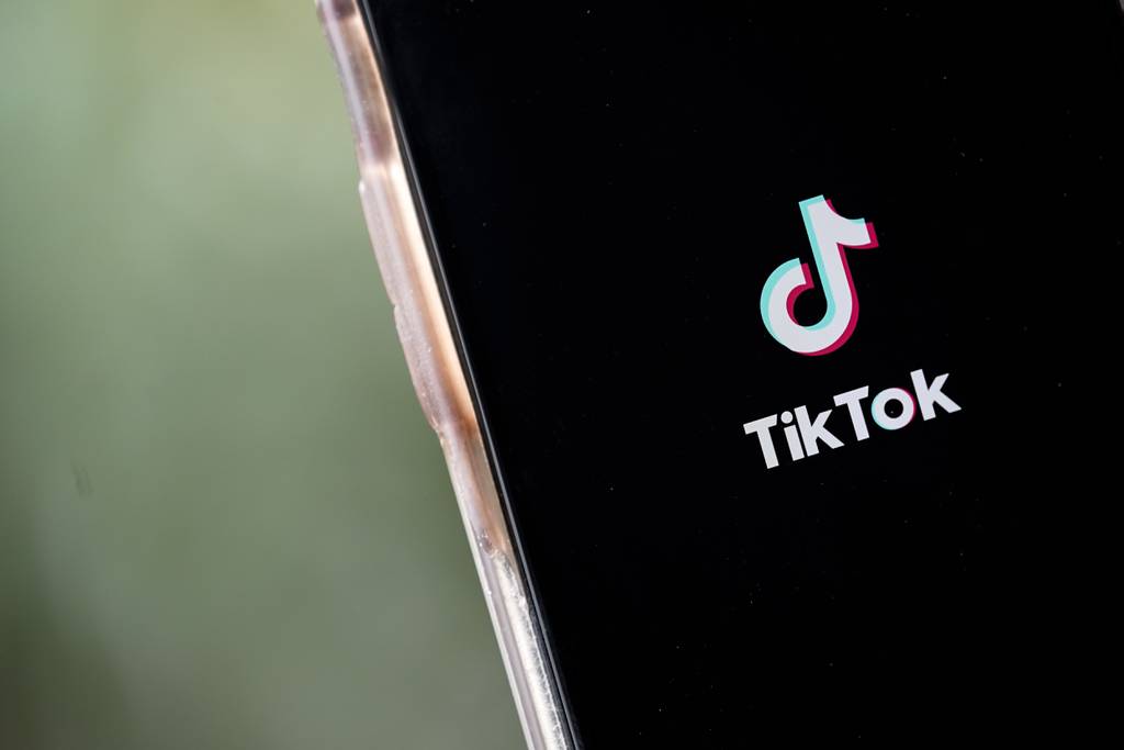 The TikTok app is displayed on an Apple iPhone in August 2020.