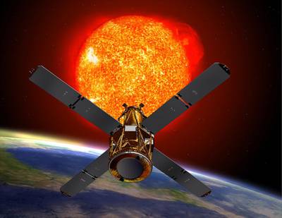 This illustration provided by NASA depicts the RHESSI (Reuven Ramaty High Energy Solar Spectroscopic Imager) solar observation satellite.